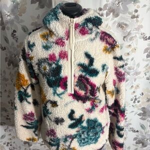 Floral Fleece Women's Turtleneck Sweater